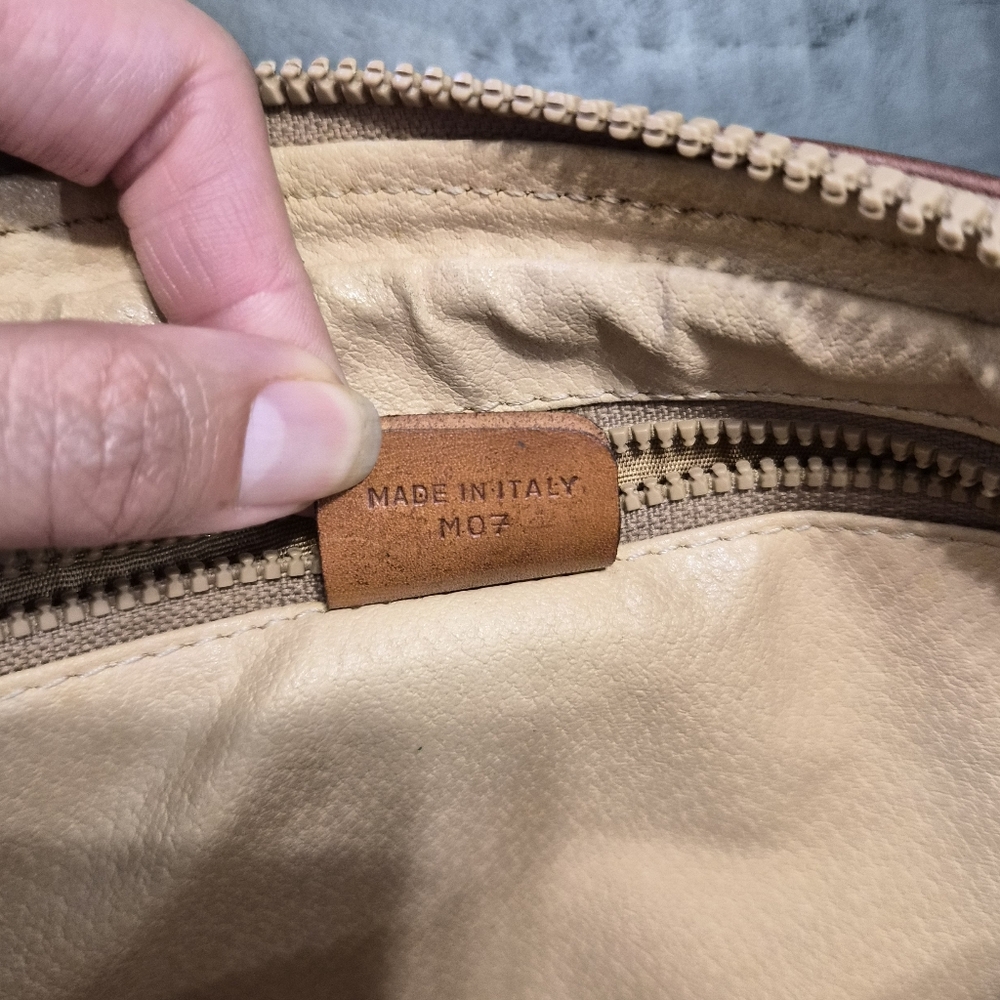 Celine Vintage Macadam Canvas Clutch – Brown Leather Trim - Picture 9 of 16